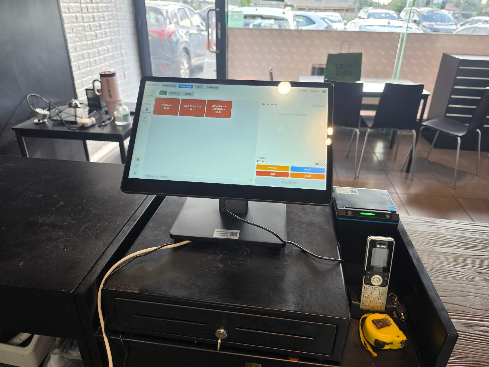 Smart POS on the counter of a Korean chicken shop