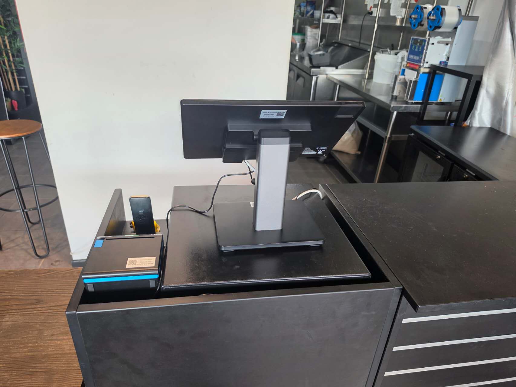 Back view of the Smart POS setup at a Korean chicken shop
